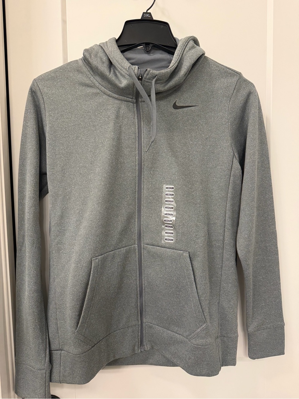 Nike Light Gray Full-Zip Hooded Jacket